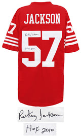 Rickey Jackson Signed Red Custom Football Jersey w/HOF 2010