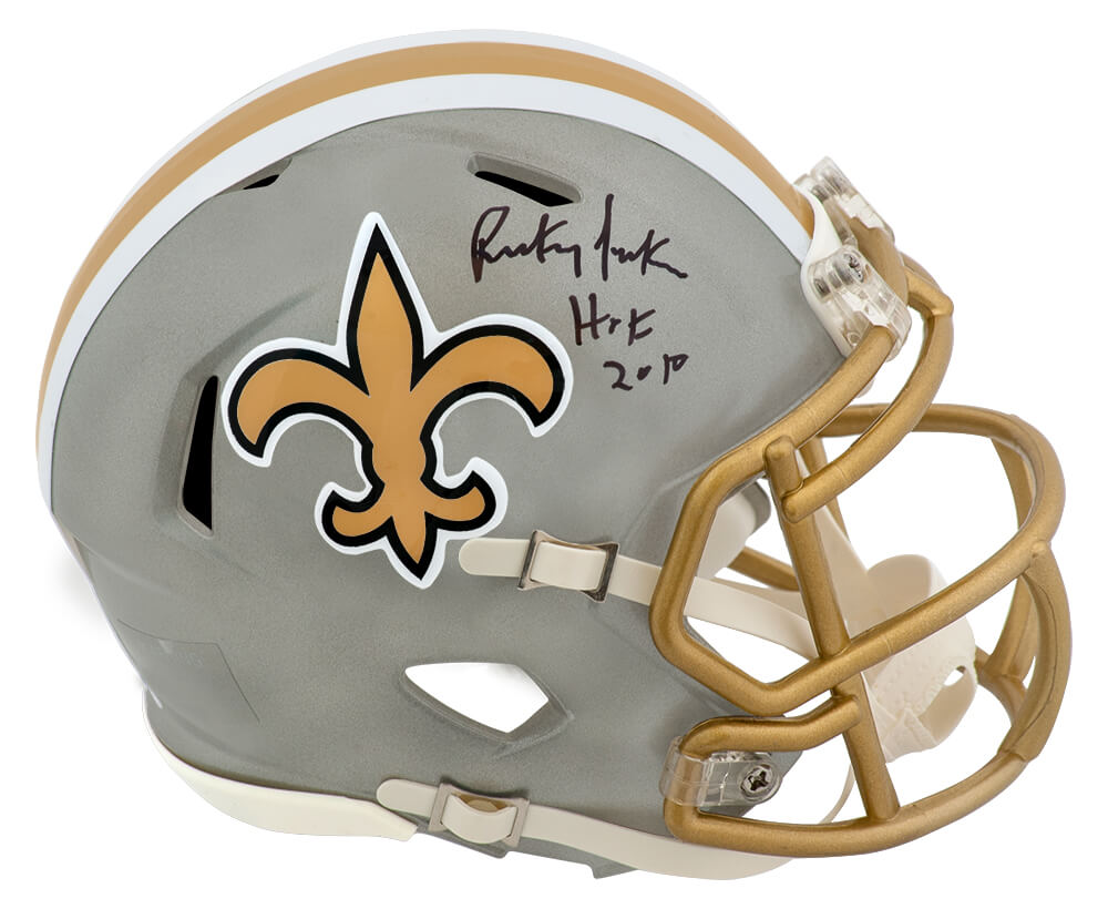 Rickey Jackson Signed New Orleans Saints FLASH Riddell Speed Mini Helmet w/HOF 2010