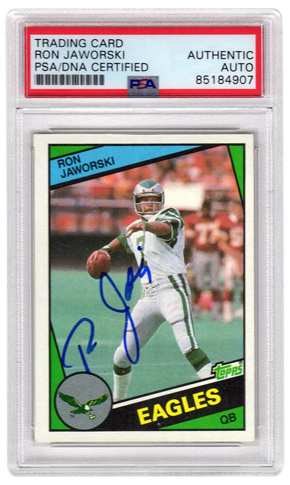 Ron Jaworski Signed Philadelphia Eagles 1984 Topps Football Trading Card #330 - (PSA Encapsulated)