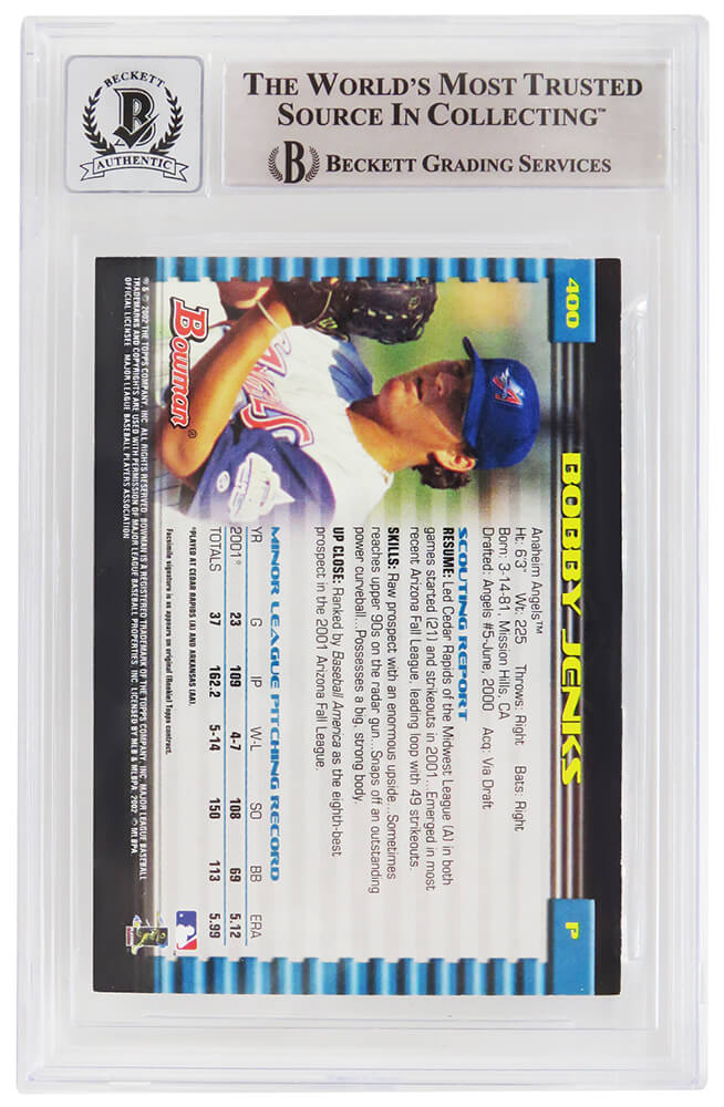 Bobby Jenks Signed 2002 Bowman Rookie Baseball Card #400 - (Beckett - Auto Grade 10)