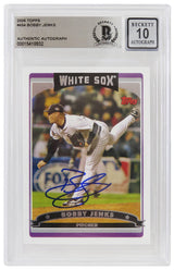 Bobby Jenks Signed White Sox 2006 Topps Baseball Card #454 - (Beckett - Auto Grade 10)