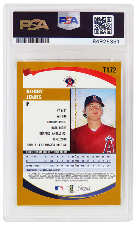 Bobby Jenks Signed 2002 Topps Traded Rookie Baseball Card #T172 - (PSA Encapsulated)