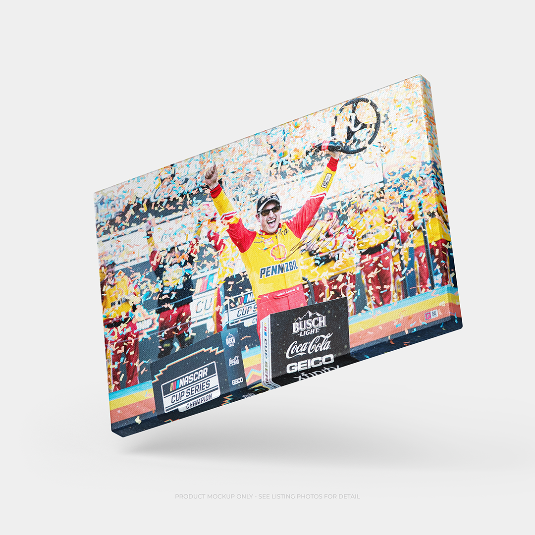 Joey Logano Signed 2022 NASCAR Championship 20x30 Victory Lane Canvas