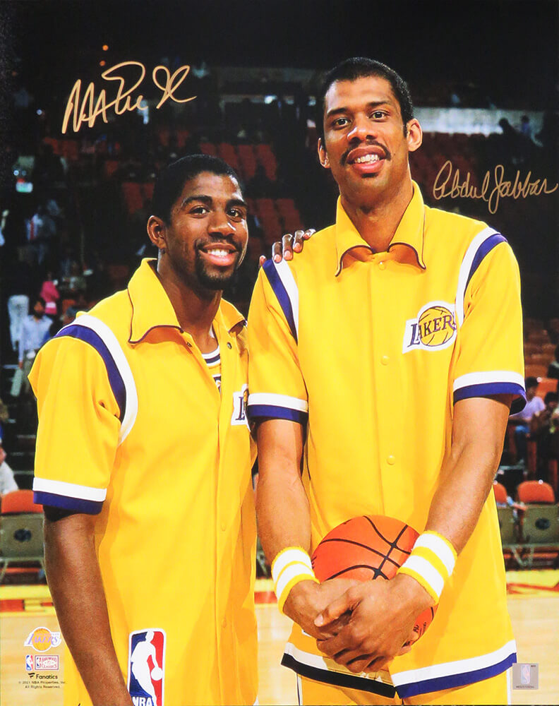 Magic Johnson & Kareem Abdul Jabbar Signed Lakers 16x20 Photo