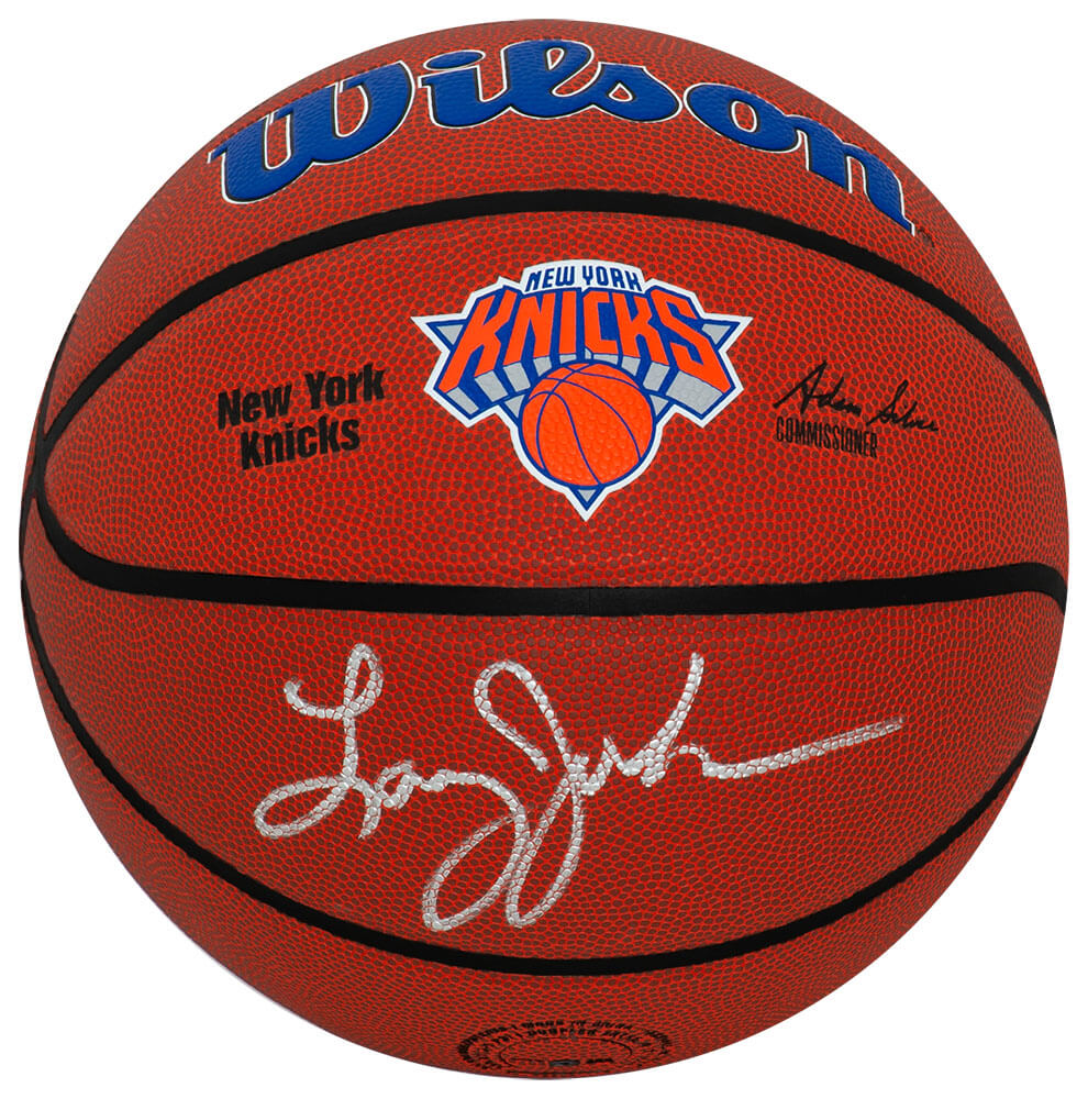 Larry Johnson Signed New York Knicks Logo Wilson NBA Basketball