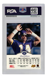 Brad Johnson Signed Minnesota Vikings 1997 Leaf Football Trading Card #23 - (PSA Encapsulated)