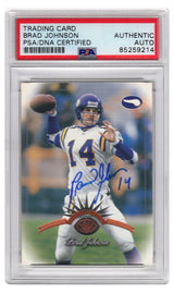 Brad Johnson Signed Minnesota Vikings 1997 Leaf Football Trading Card #23 - (PSA Encapsulated)