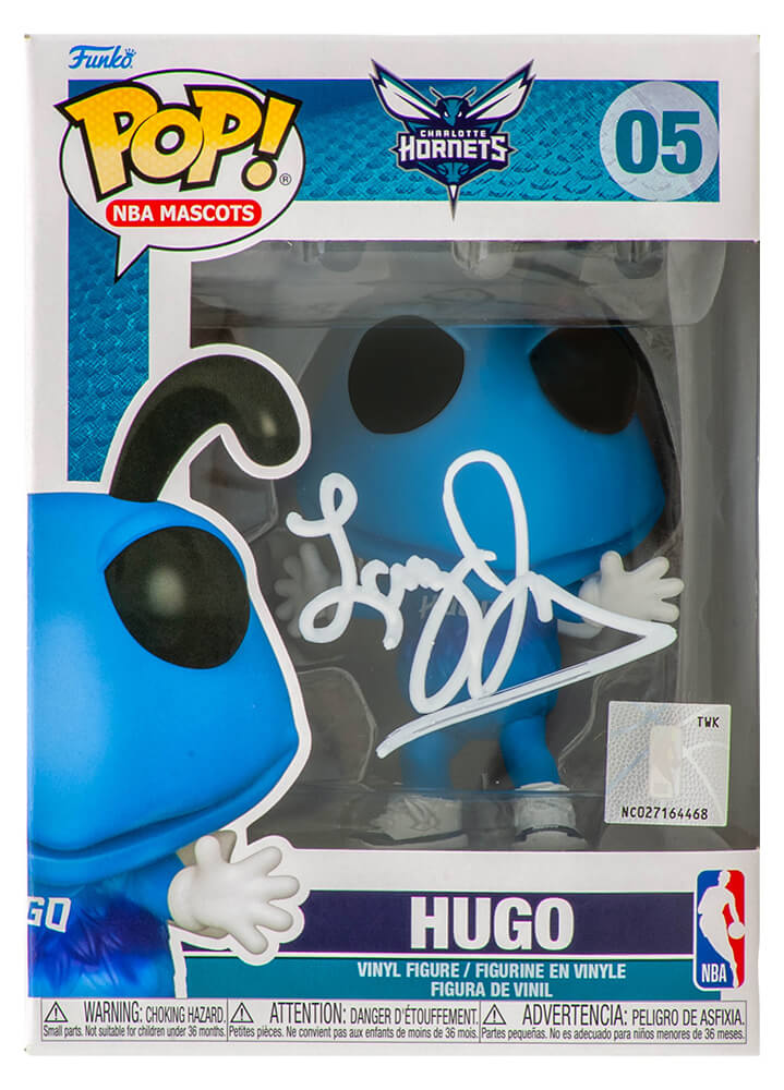 Larry Johnson Signed Charlotte Hornets Hugo NBA Mascot Funko Pop Doll #05