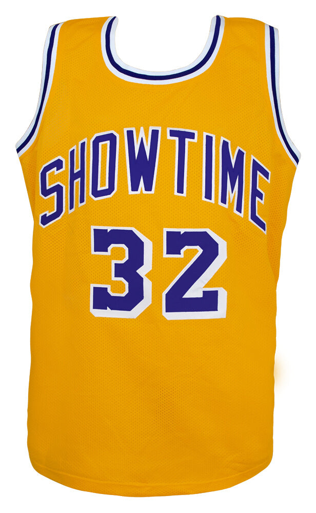 Magic Johnson Gold T/B Custom Basketball Jersey - (Beckett COA)