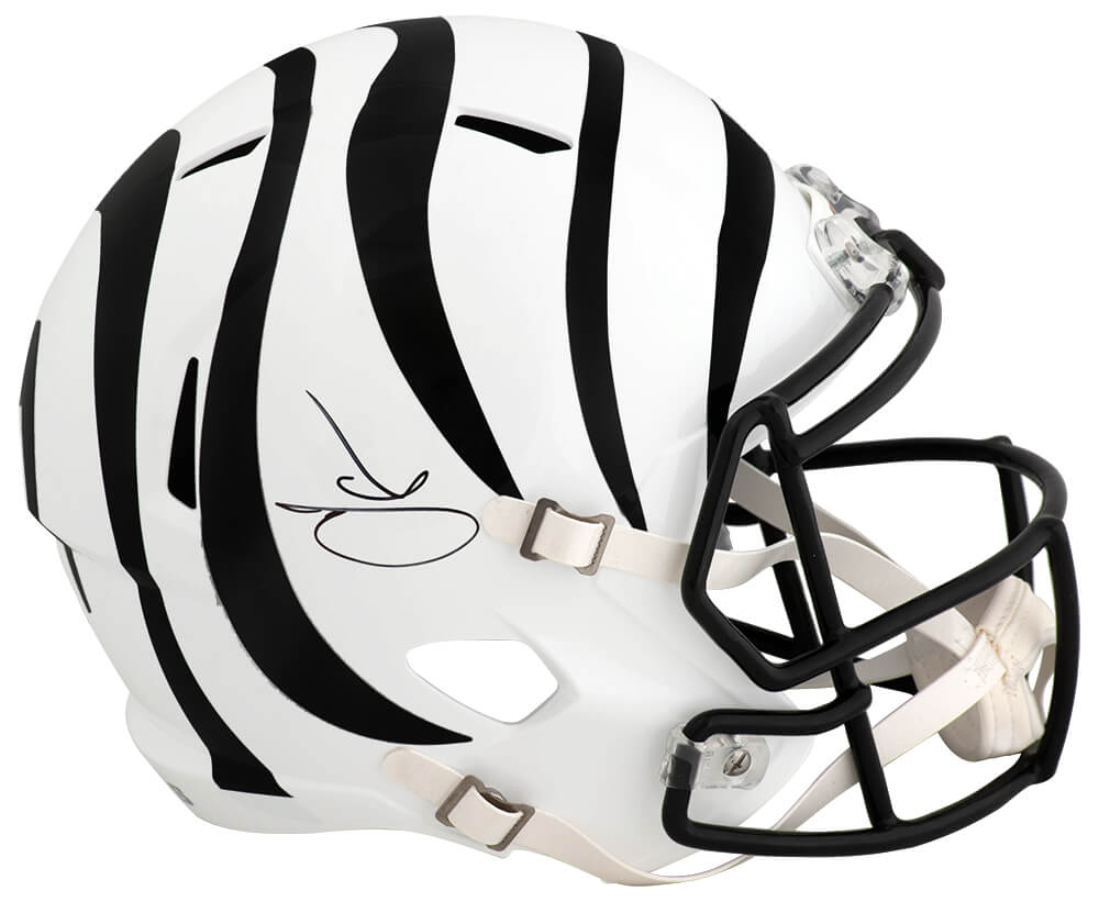 Chad Johnson Signed Cincinnati Bengals Alternate White Riddell Full Size Speed Replica Helmet