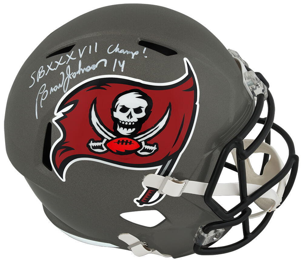 Brad Johnson Signed Tampa Bay Buccaneers Riddell Full Size Speed Replica Helmet w/SB XXXVII Champs