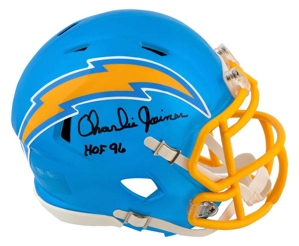 Charlie Joiner Signed Chargers FLASH Riddell Speed Mini Helmet w/HOF'96