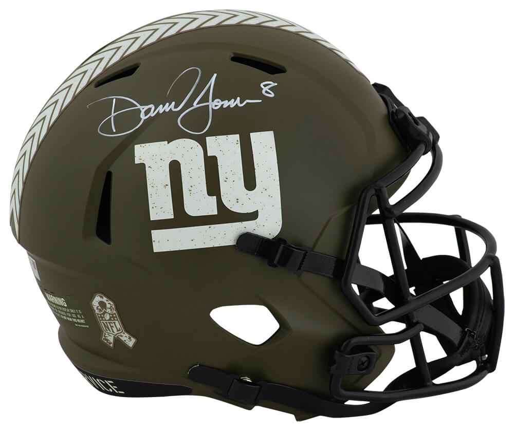 Daniel Jones Signed New York Giants SALUTE 2022 Riddell Full Size Speed Replica Helmet - (Fanatics)