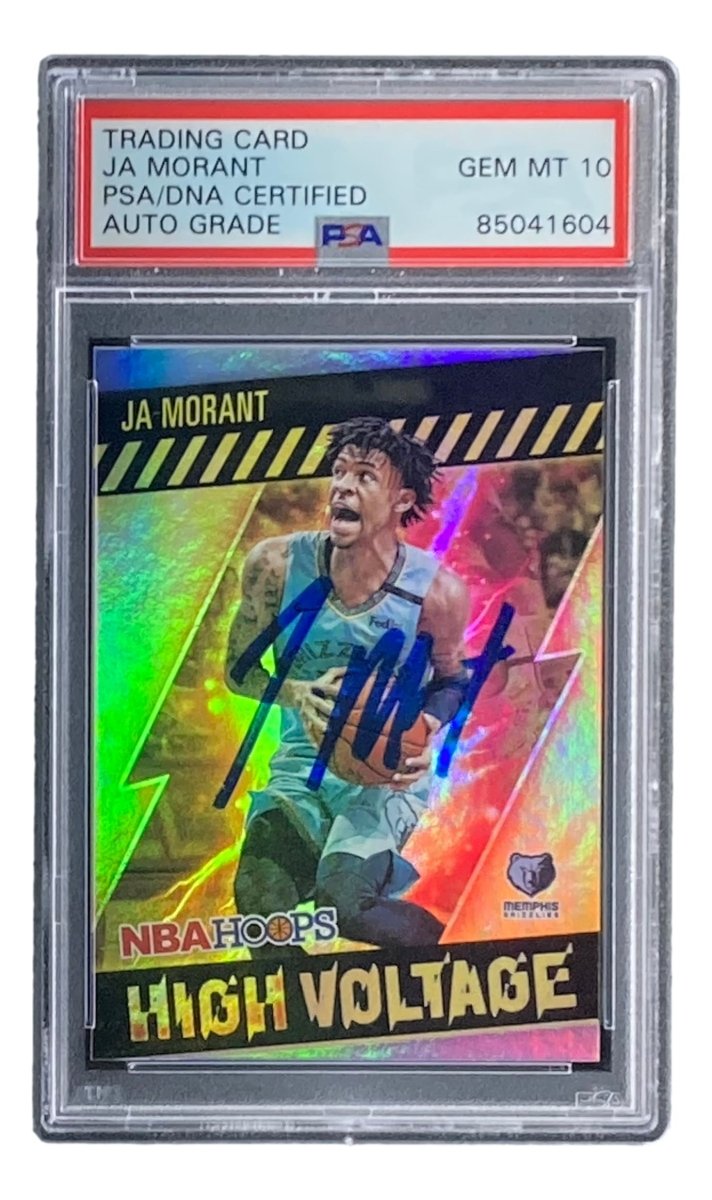 Ja Morant Signed 2020 - 21 Panini Hoops #5 Grizzlies Trading Card PSA/DNA Gem MT 10 - Sports Integrity