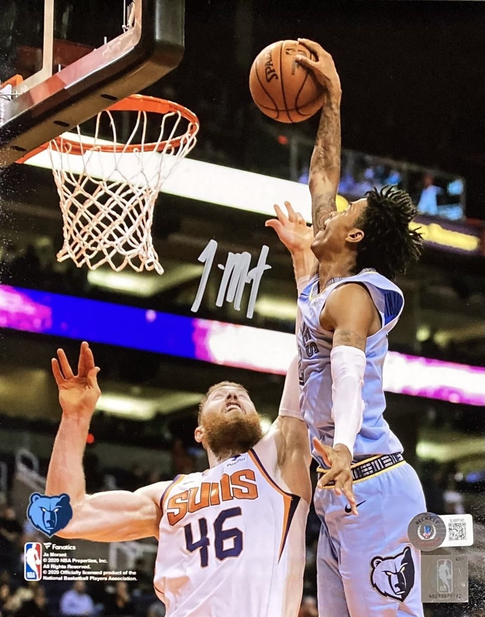 Ja Morant Signed 8x10 Memphis Grizzlies vs Phoenix Suns Photo BAS - Sports Integrity