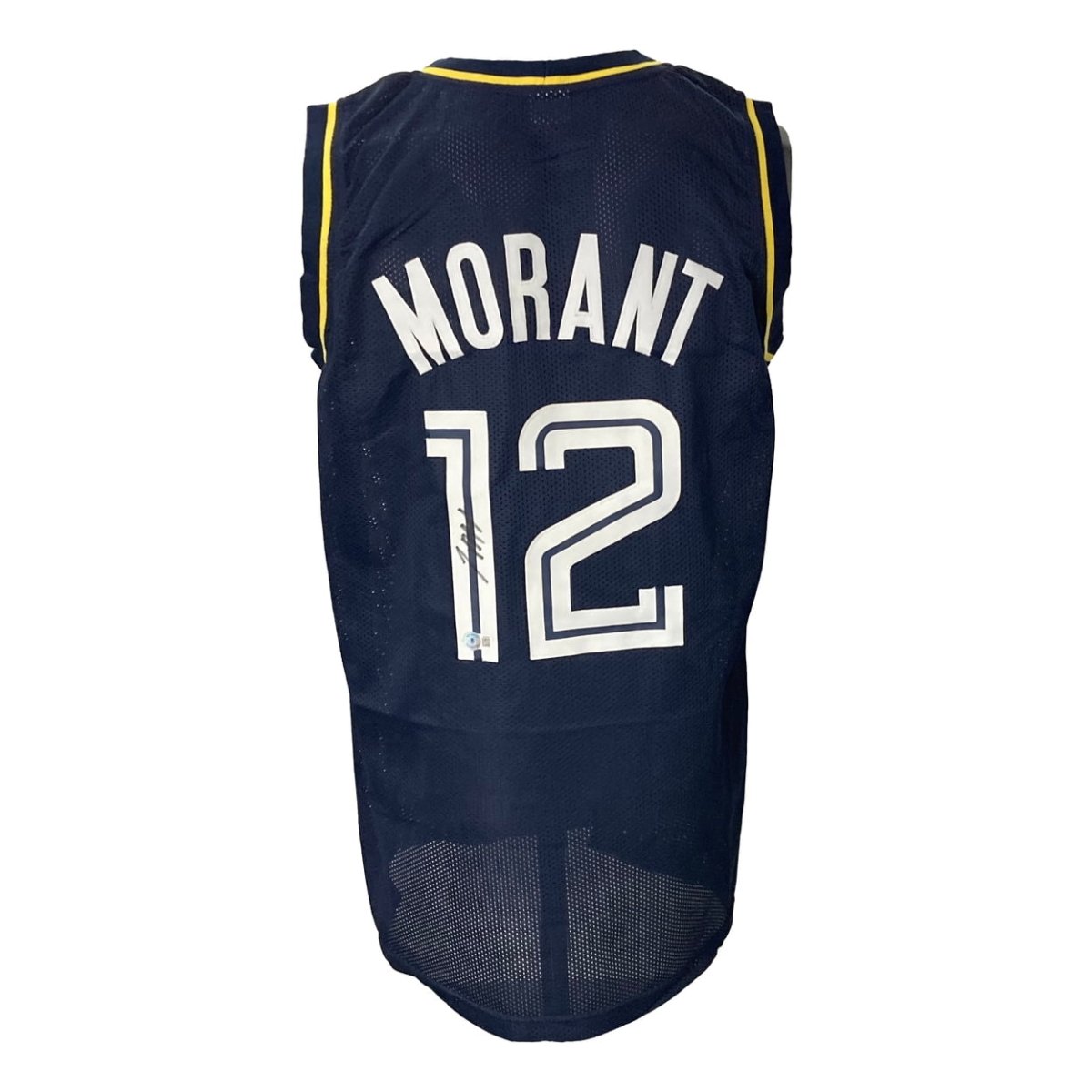 Ja Morant Signed Custom Alternate Navy Blue Pro - Style Basketball Jersey BAS - Sports Integrity