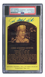 Jim Catfish Hunter Signed 4x6 New York Yankees HOF Plaque Card PSA/DNA 85025698 - Sports Integrity