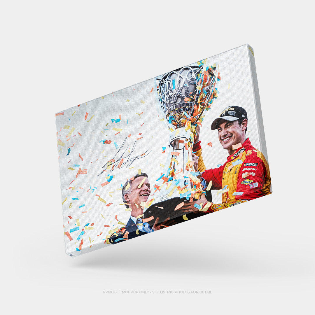 Joey Logano Signed 2022 NASCAR Cup Championship Photo - 20x30 on SpeedCanvas