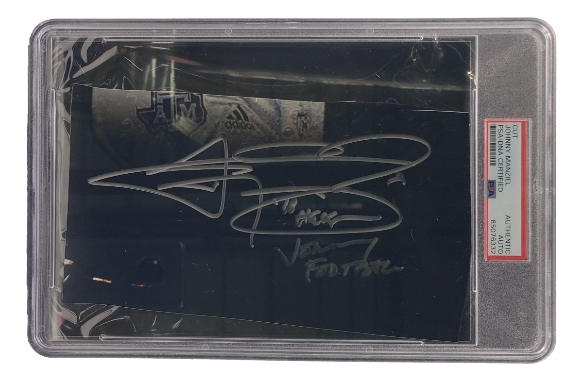 Johnny Manziel Signed Slabbed Texas A&M Aggies Cut Signature PSA/DNA 85076332 - Sports Integrity