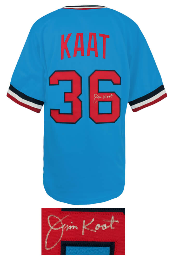 Jim Kaat Signed Baby Blue Throwback Custom Baseball Jersey