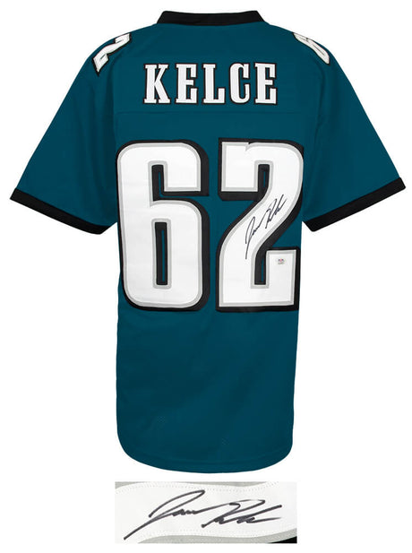 Jason Kelce Signed Green Custom Football Jersey - (PSA)