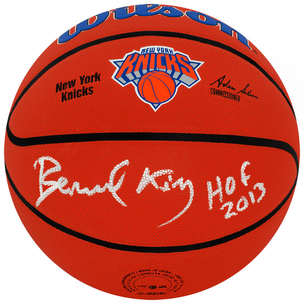 Bernard King Signed Wilson NY Knicks Logo NBA Basketball w/HOF 2013