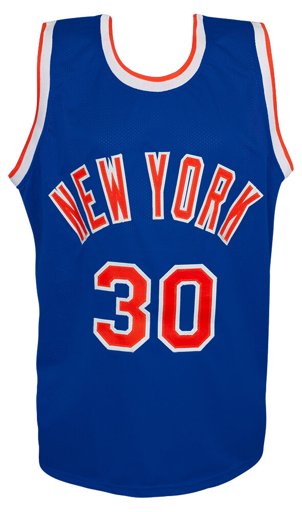 Bernard King Signed Blue Throwback Custom Basketball Jersey w/HOF 2013