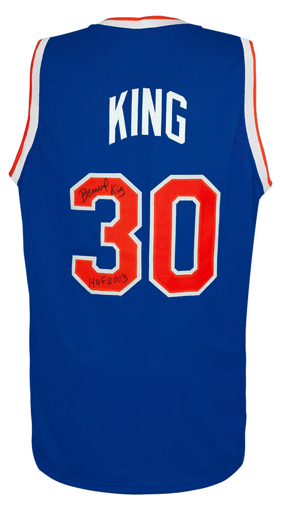 Bernard King Signed Blue Throwback Custom Basketball Jersey w/HOF 2013