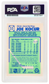 Joe Kocur Signed Detroit Red Wings 1990-91 O-Pee-Chee Hockey Trading Card #550 - (PSA Encapsulated)