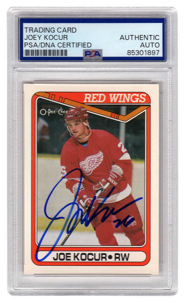 Joe Kocur Signed Detroit Red Wings 1990-91 O-Pee-Chee Hockey Trading Card #550 - (PSA Encapsulated)