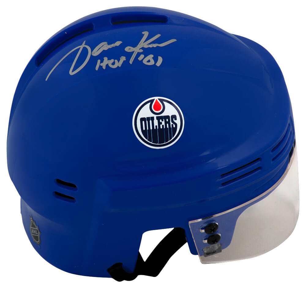 Jari Kurri Signed Edmonton Oilers Hockey Mini Helmet w/HOF'01