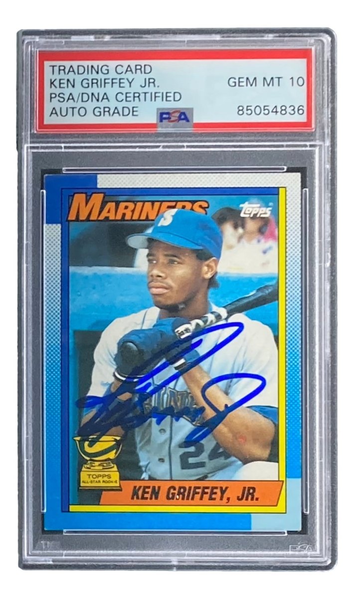 Ken Griffey Jr Signed Mariners 1990 Topps #336 Rookie Card PSA/DNA Gem MT 10 - Sports Integrity