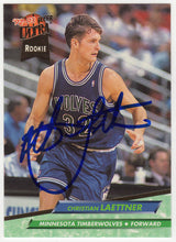 Christian Laettner Signed Minnesota Timberwolves 1992-93 Fleer Ultra Rookie Basketball Card #304