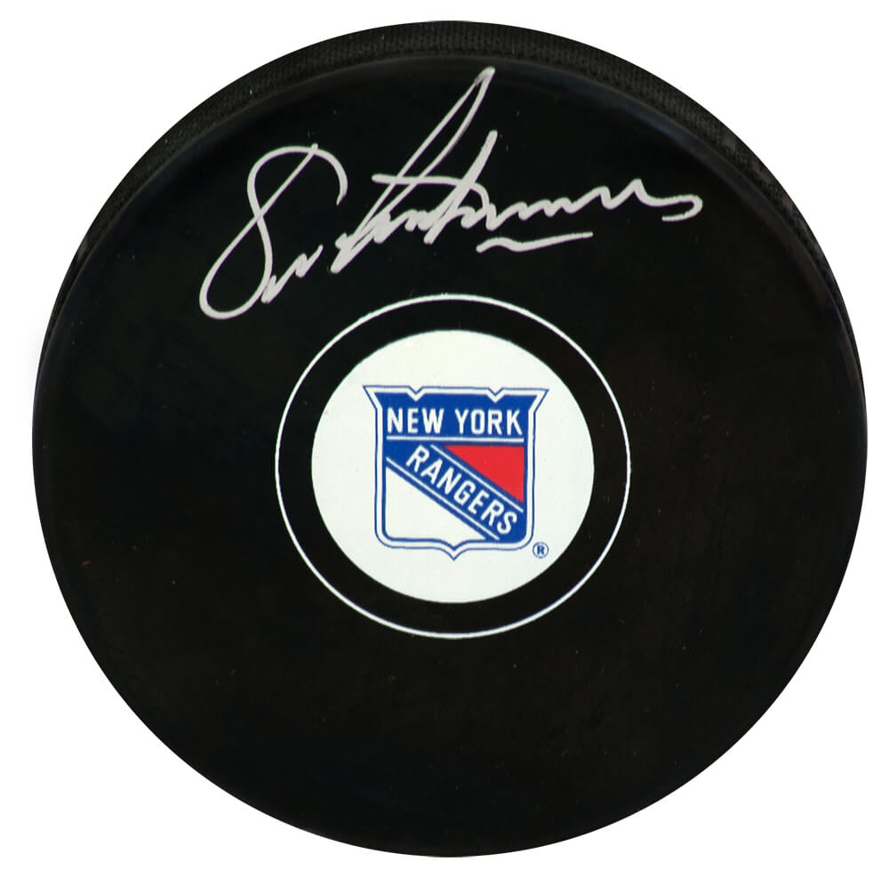 Eric Lindros Signed Rangers Logo Hockey Puck