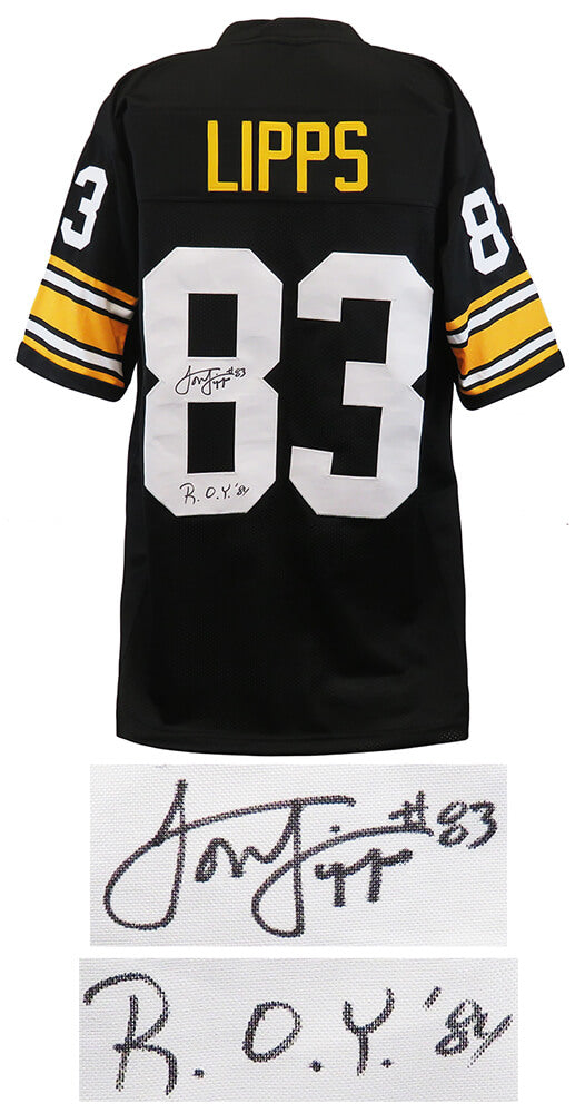 Louis Lipps Signed Black Custom Football Jersey w/ROY'84