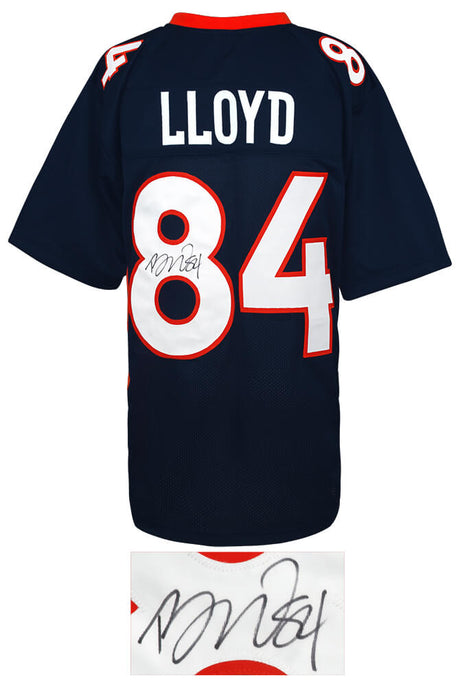 Brandon Lloyd Signed Navy & Orange Custom Football Jersey