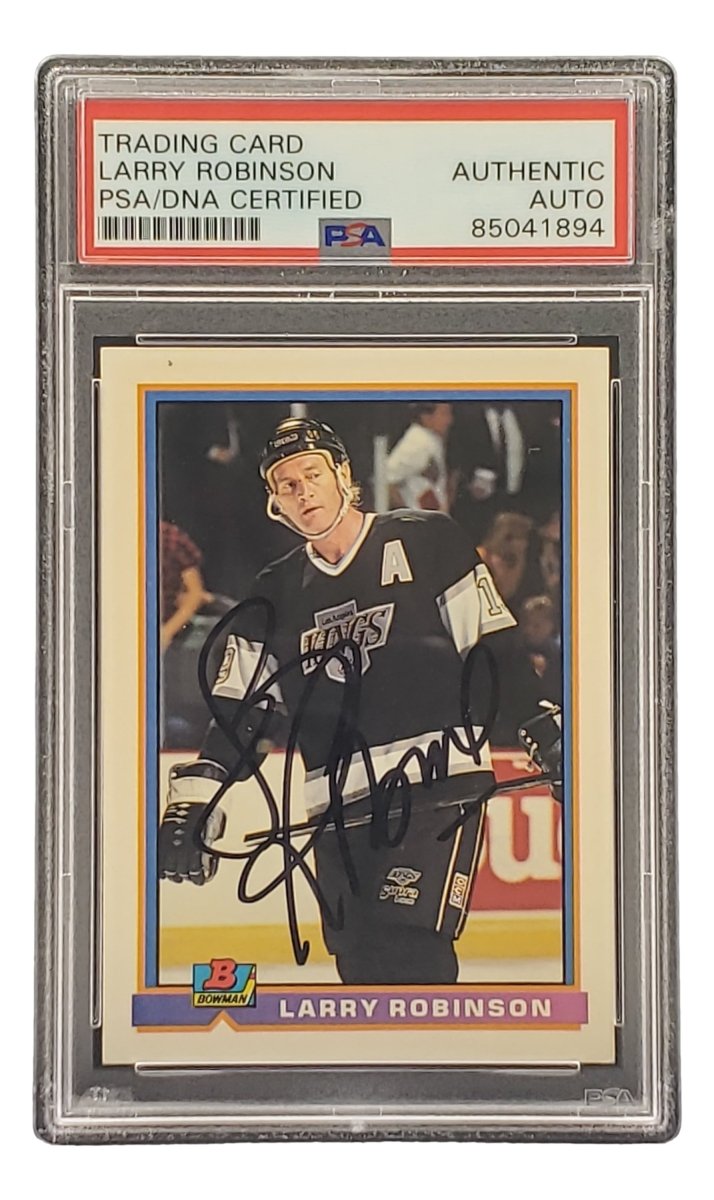 Larry Robinson Signed 1991 Bowman #177 Los Angeles Kings Hockey Card PSA/DNA - Sports Integrity