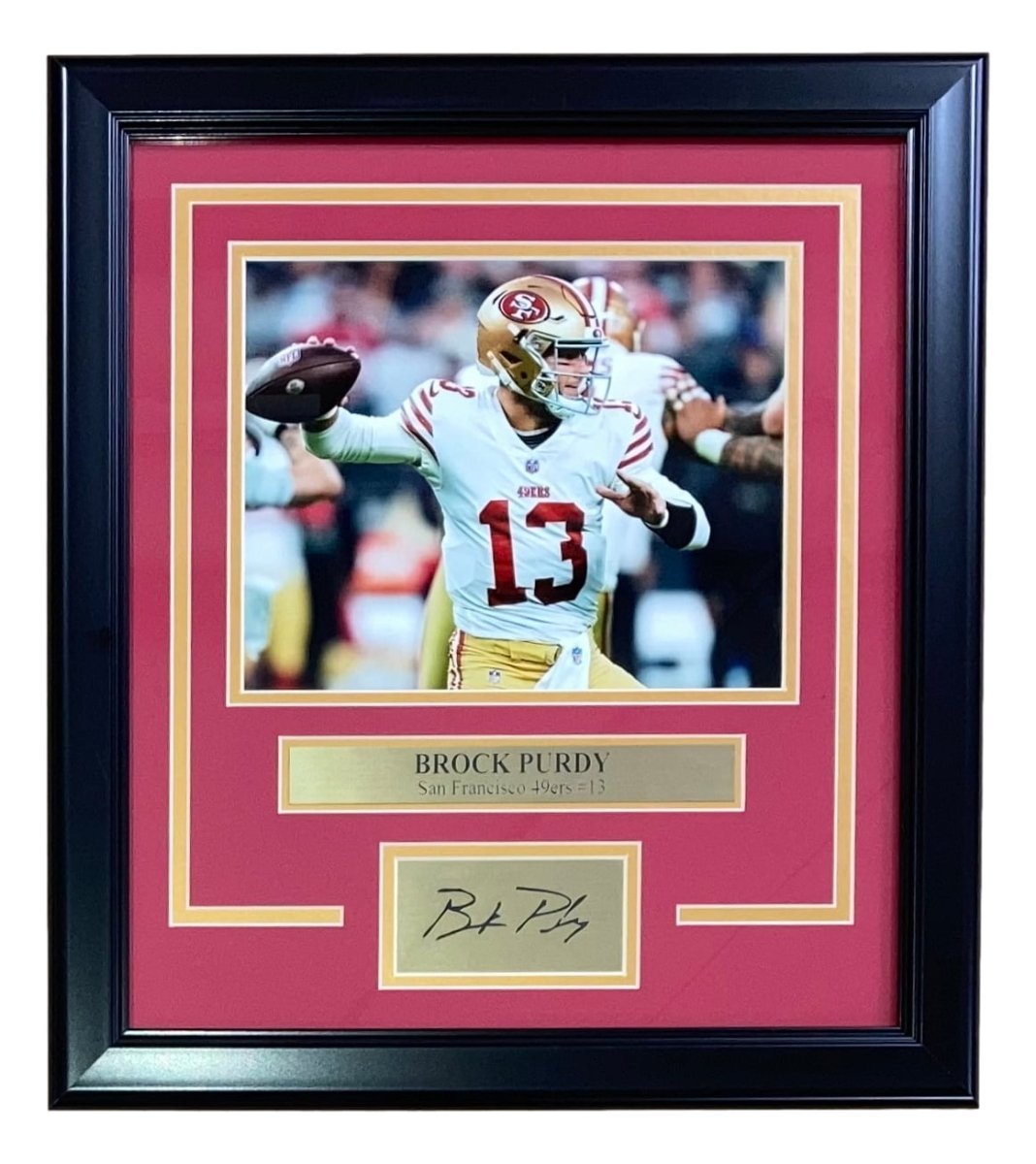 Brock Purdy Framed 8x10 San Francisco 49ers Photo w/ Laser Engraved Signature - Sports Integrity