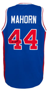 Rick Mahorn Signed Blue Custom Basketball Jersey w/89 Champs