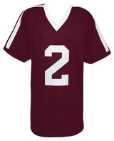 Johnny Manziel Signed Maroon Custom Football Jersey w/Johnny F--in Football