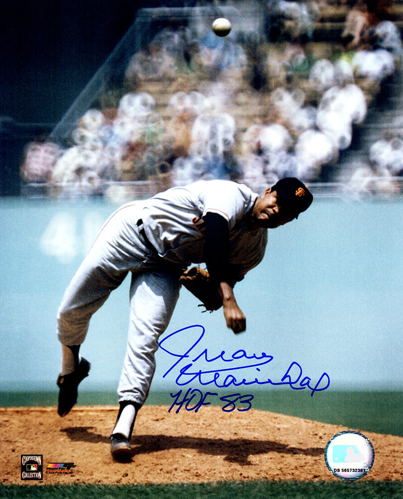 Juan Marichal Signed San Francisco Giants Pitching Action 8x10 Photo w/HOF'83