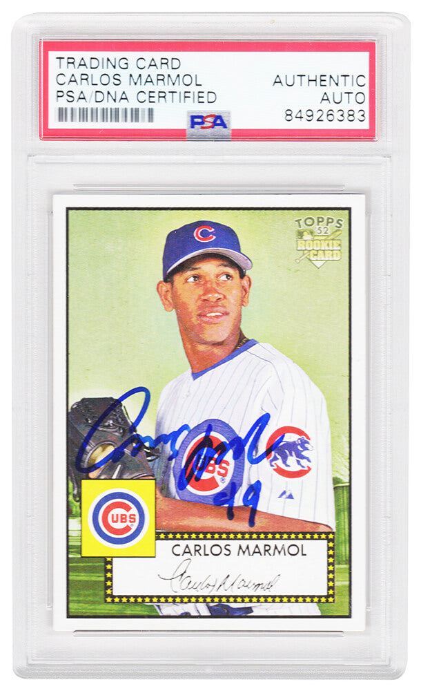 Carlos Marmol Signed Chicago Cubs 2006 Topps 52 Rookie Baseball Card #169 - (PSA Encapsulated)