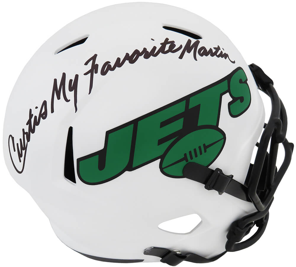 Curtis Martin Signed New York Jets Lunar Eclipse Riddell Full Size Speed Replica Helmet w/My Favorite