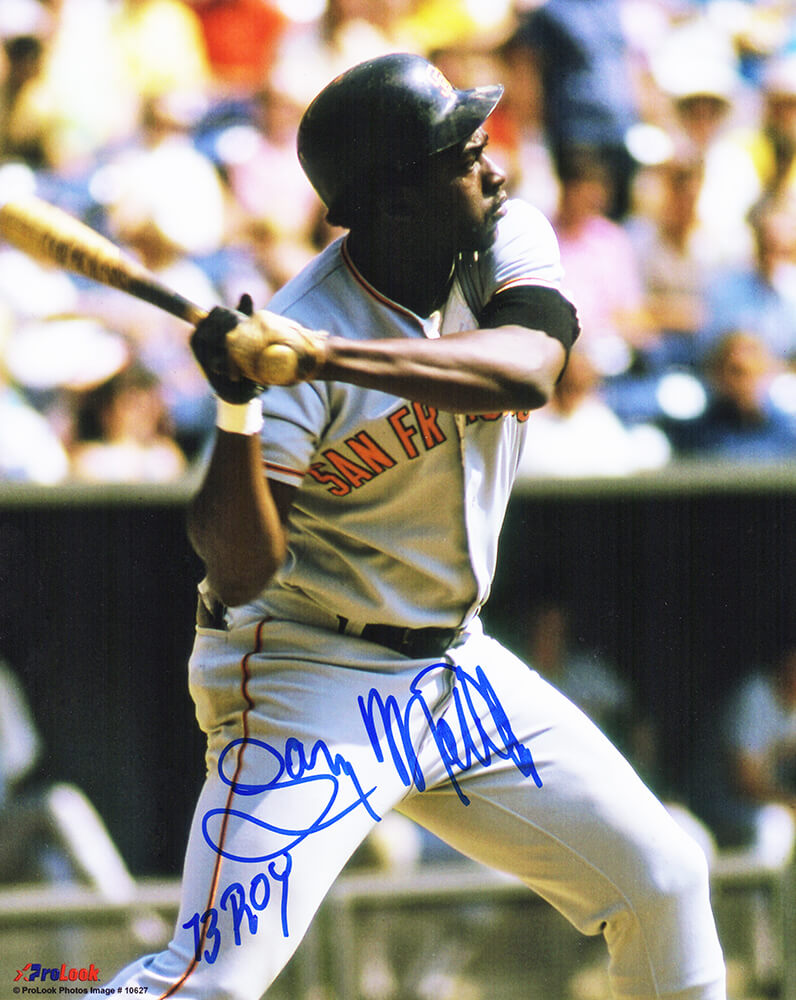 Gary Matthews Signed San Francisco Giants Batting Action 8x10 Photo w/73 ROY