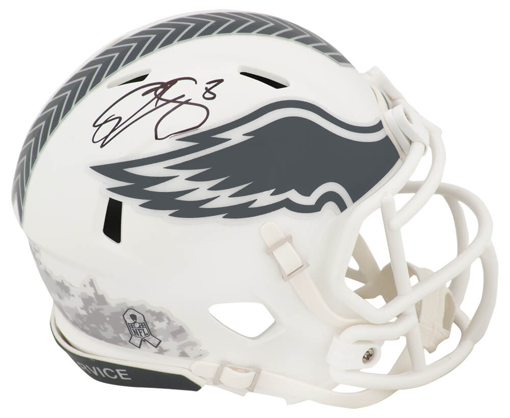 Donovan McNabb Signed Philadelphia Eagles 2024 SALUTE White Riddell Speed Mini Helmet