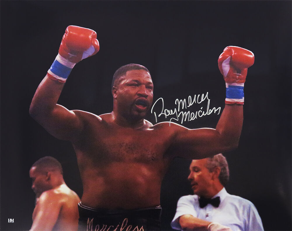 Ray Mercer Signed Boxing Arms Raised 16x20 Photo w/Merciless