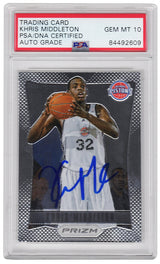 Khris Middleton Signed Detroit Pistons 2012 Panini Prizm Rookie Card #285 (PSA/DNA Encapsulated - Auto Grade 10)