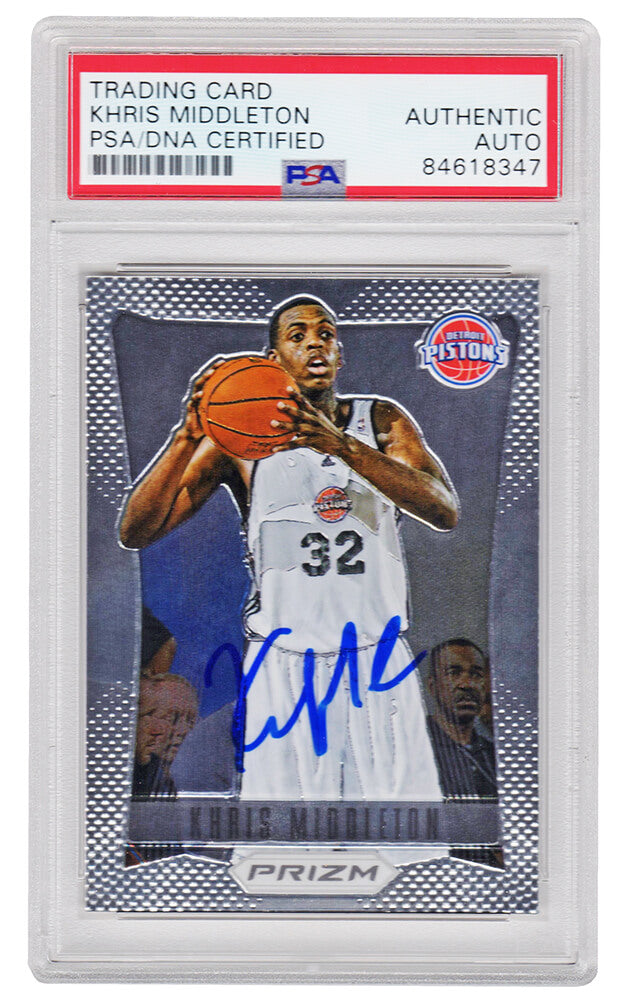 Khris Middleton Signed Detroit Pistons 2012 Panini Prizm Rookie Card #285 (PSA Encapsulated)