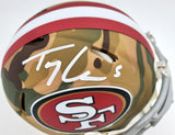 Trey Lance Autographed San Francisco 49ers Camo Speed Mini Helmet Beckett BAS QR Stock #194737