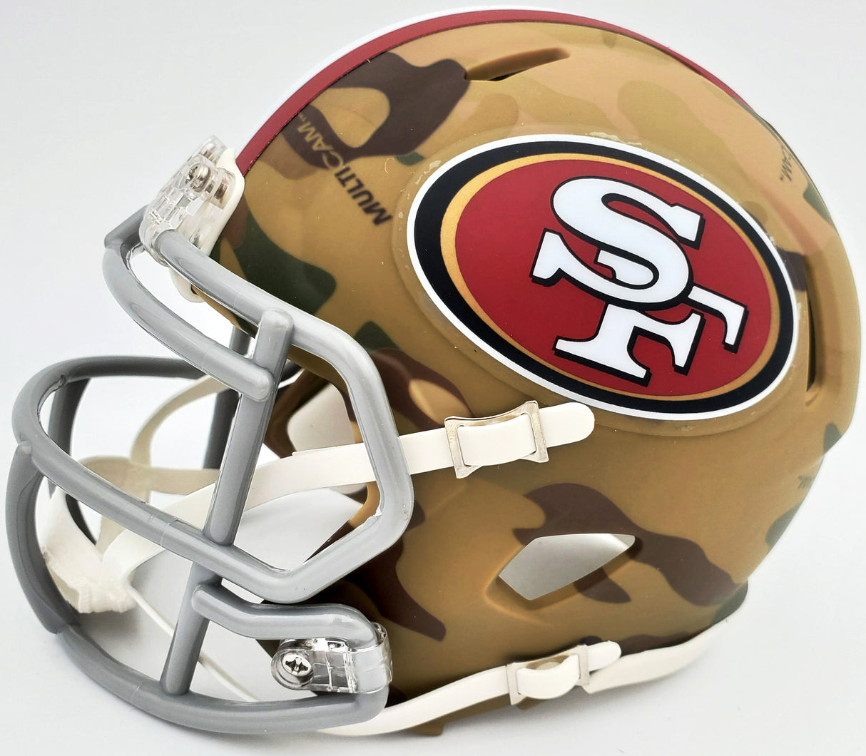 Trey Lance Autographed San Francisco 49ers Camo Speed Mini Helmet Beckett BAS QR Stock #194737